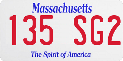 MA license plate 135SG2