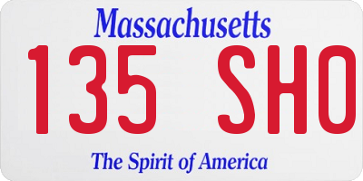 MA license plate 135SH0