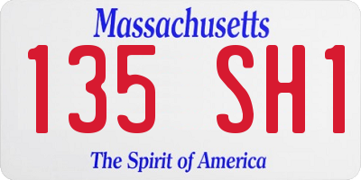 MA license plate 135SH1