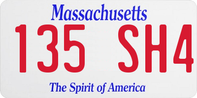 MA license plate 135SH4