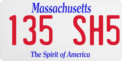 MA license plate 135SH5