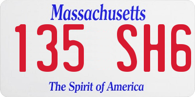 MA license plate 135SH6