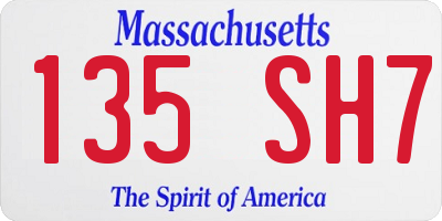 MA license plate 135SH7