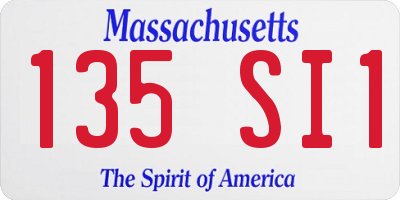 MA license plate 135SI1