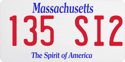 MA license plate 135SI2
