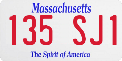 MA license plate 135SJ1