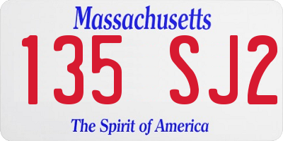 MA license plate 135SJ2