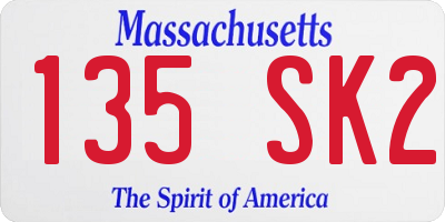 MA license plate 135SK2