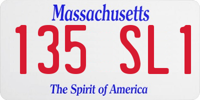 MA license plate 135SL1