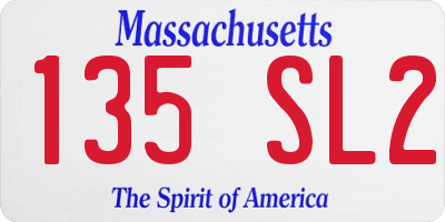 MA license plate 135SL2