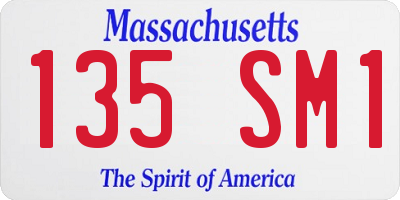 MA license plate 135SM1