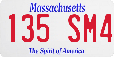 MA license plate 135SM4