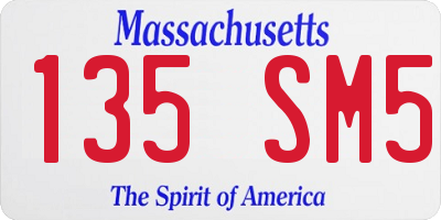 MA license plate 135SM5