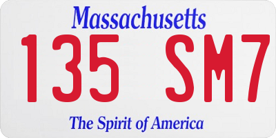 MA license plate 135SM7