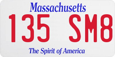 MA license plate 135SM8