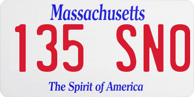 MA license plate 135SN0