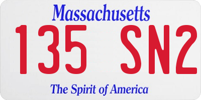 MA license plate 135SN2