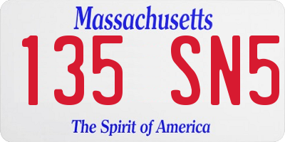 MA license plate 135SN5