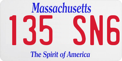 MA license plate 135SN6