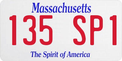 MA license plate 135SP1