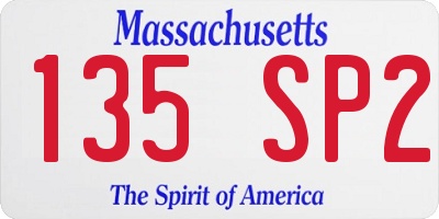 MA license plate 135SP2