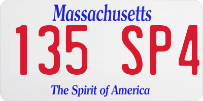 MA license plate 135SP4