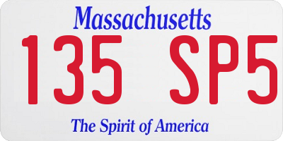 MA license plate 135SP5