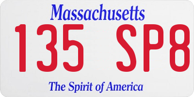 MA license plate 135SP8