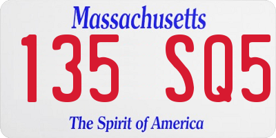 MA license plate 135SQ5