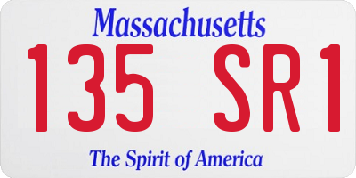 MA license plate 135SR1