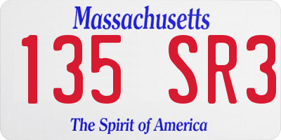 MA license plate 135SR3