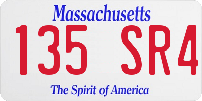 MA license plate 135SR4