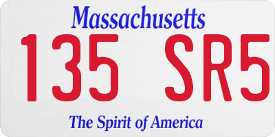 MA license plate 135SR5