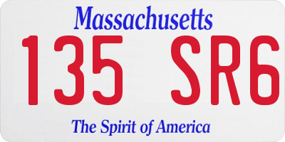 MA license plate 135SR6