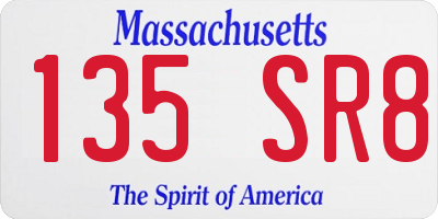 MA license plate 135SR8