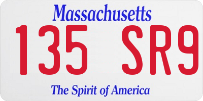 MA license plate 135SR9