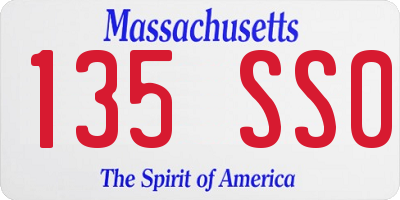 MA license plate 135SS0