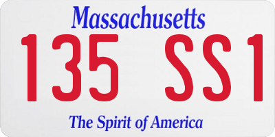 MA license plate 135SS1