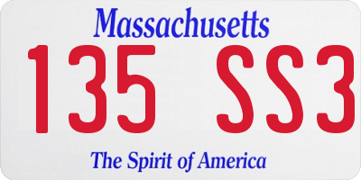 MA license plate 135SS3