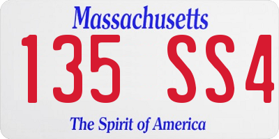 MA license plate 135SS4