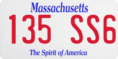 MA license plate 135SS6