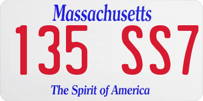 MA license plate 135SS7