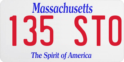 MA license plate 135ST0