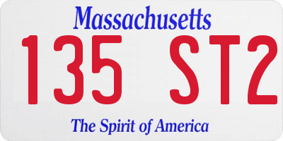 MA license plate 135ST2