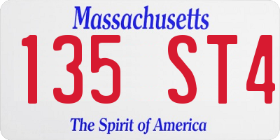 MA license plate 135ST4