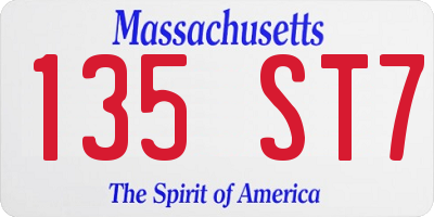 MA license plate 135ST7