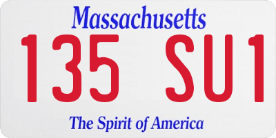 MA license plate 135SU1
