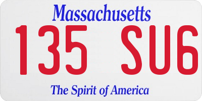 MA license plate 135SU6