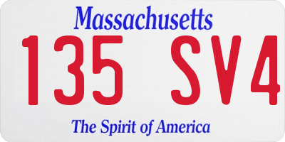 MA license plate 135SV4