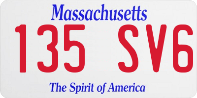 MA license plate 135SV6